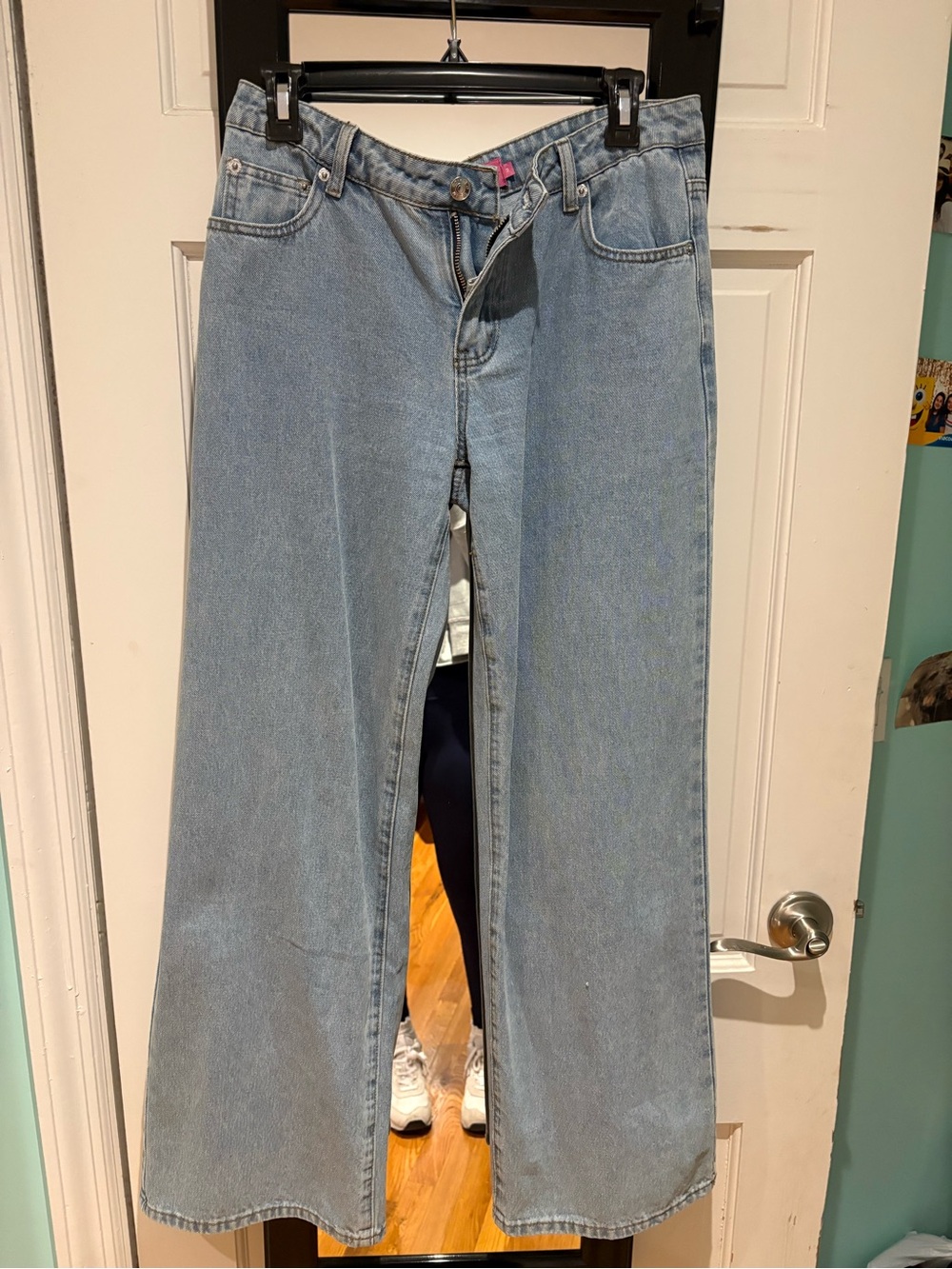 Edikted Light Blue Wide Leg Jeans